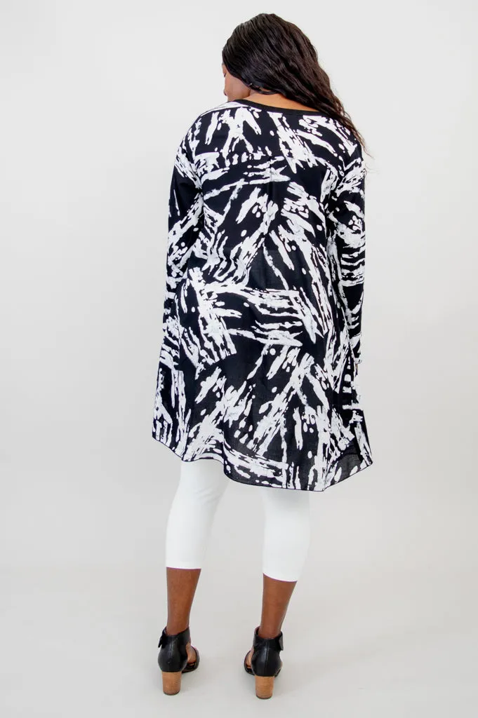Sylvia Tunic, Blk/Wht Eclipse