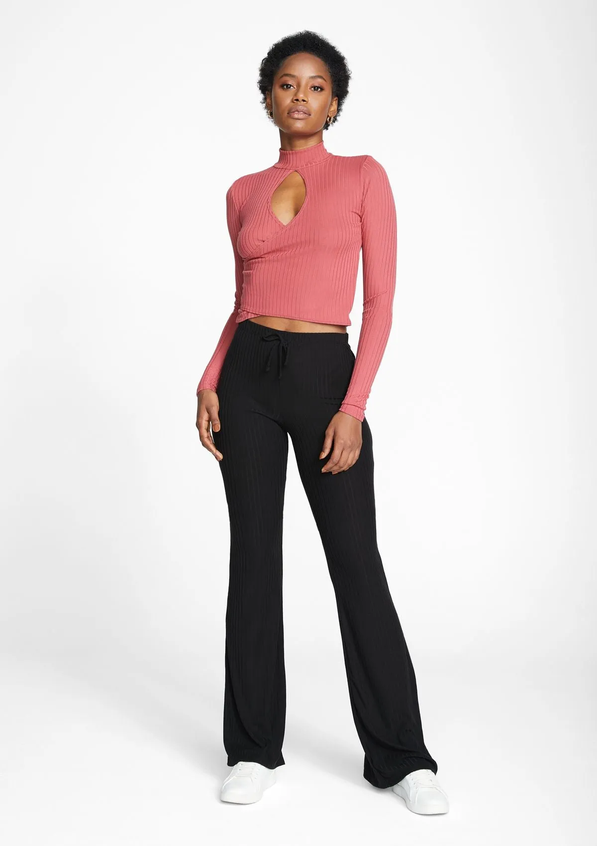 Tall Elana Keyhole Long Sleeve Top