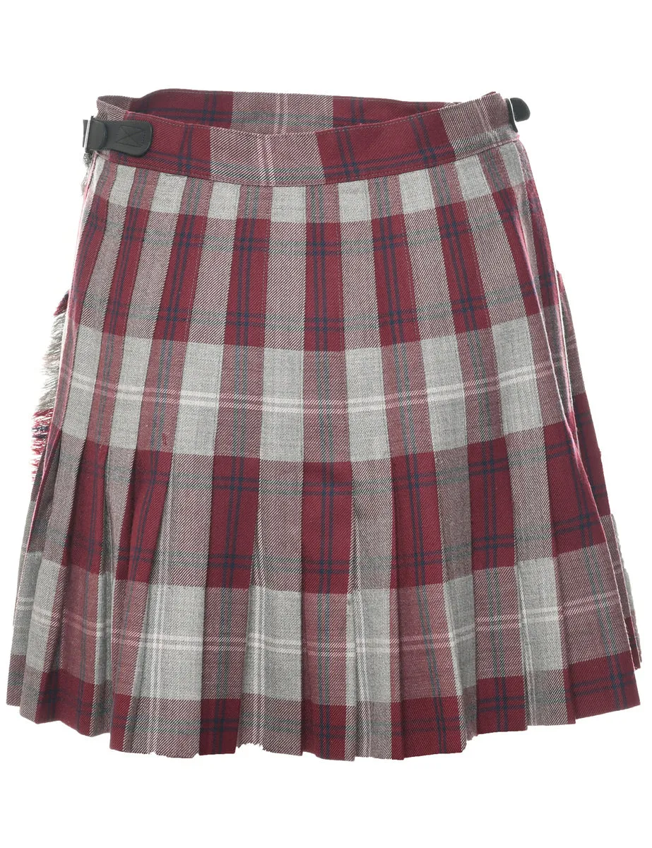 Tartan Pleated Skirt - M