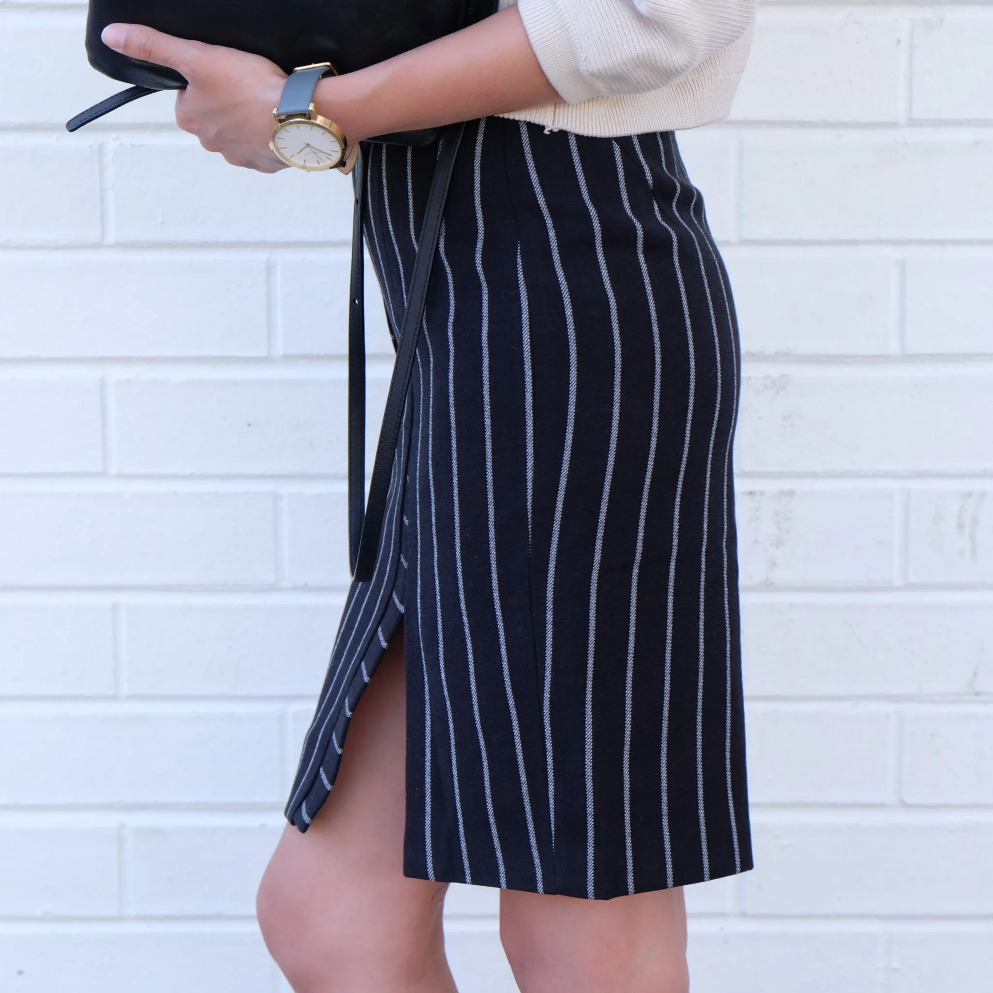Tess Pinstripe Skirt