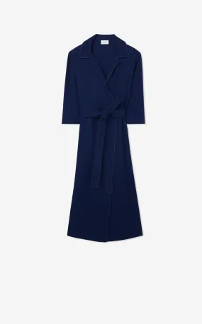 Textured Crepe Wrap Dress