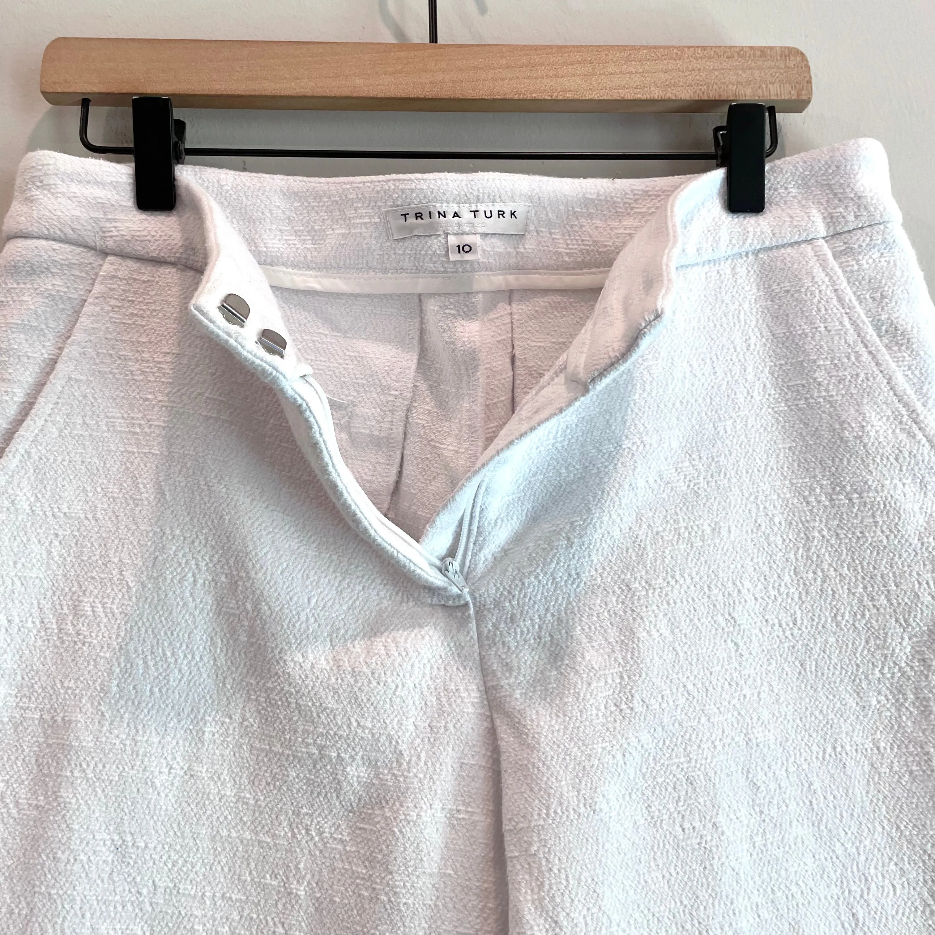 Textured Step Hem Dress Pants