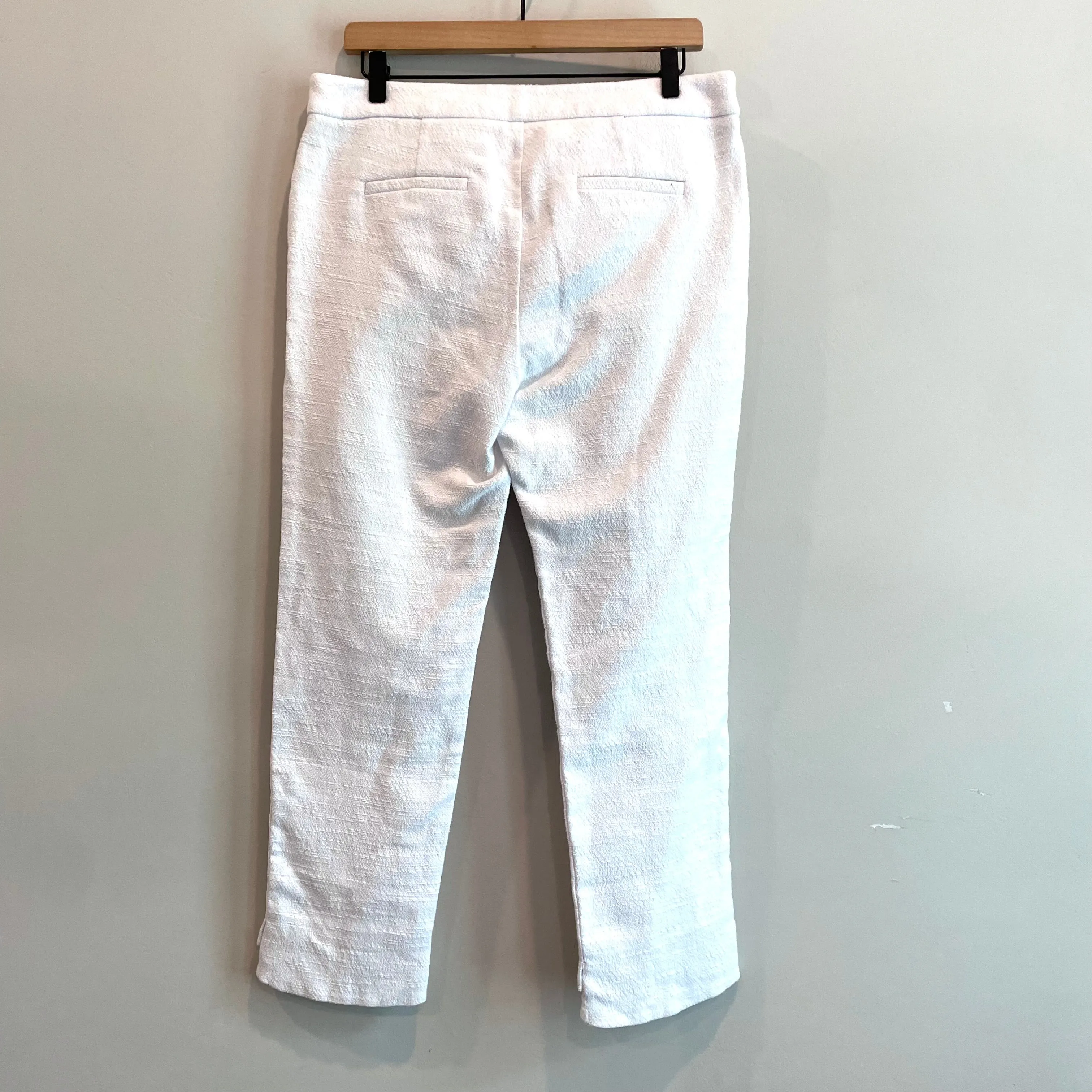 Textured Step Hem Dress Pants