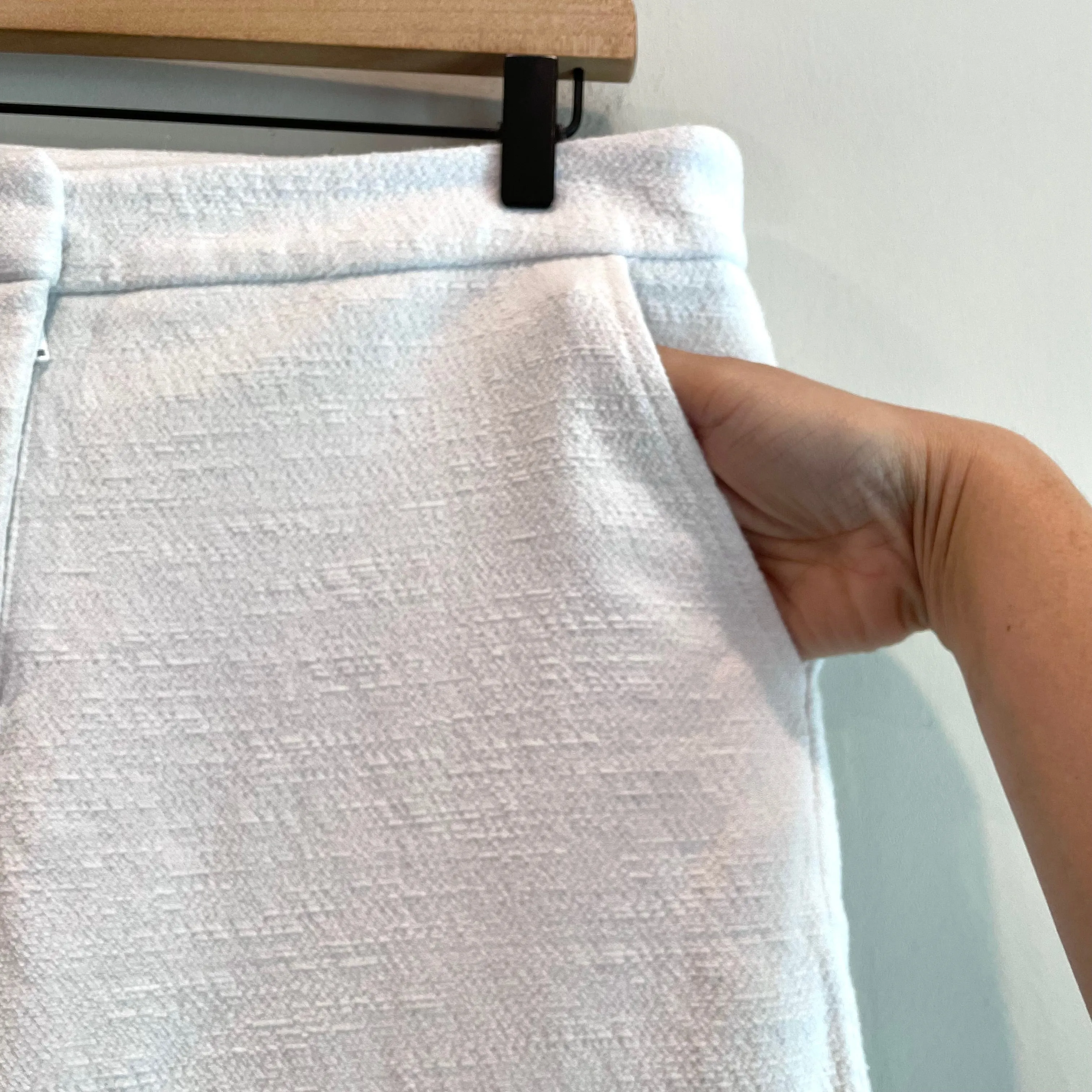 Textured Step Hem Dress Pants