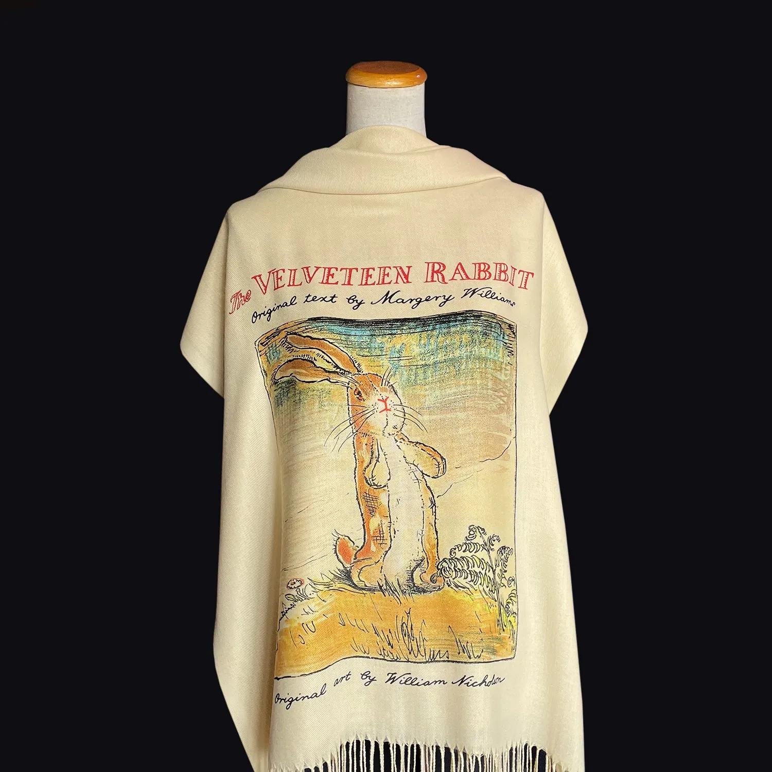 The Velveteen Rabbit by Margery Williams Scarf Shawl Wrap. Book scarf, Literary scarf, Classic Literature, Bookish Gift, Literary Accessory