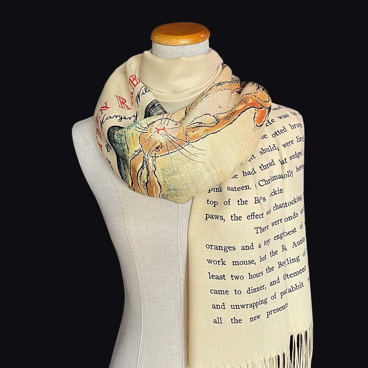 The Velveteen Rabbit by Margery Williams Scarf Shawl Wrap. Book scarf, Literary scarf, Classic Literature, Bookish Gift, Literary Accessory
