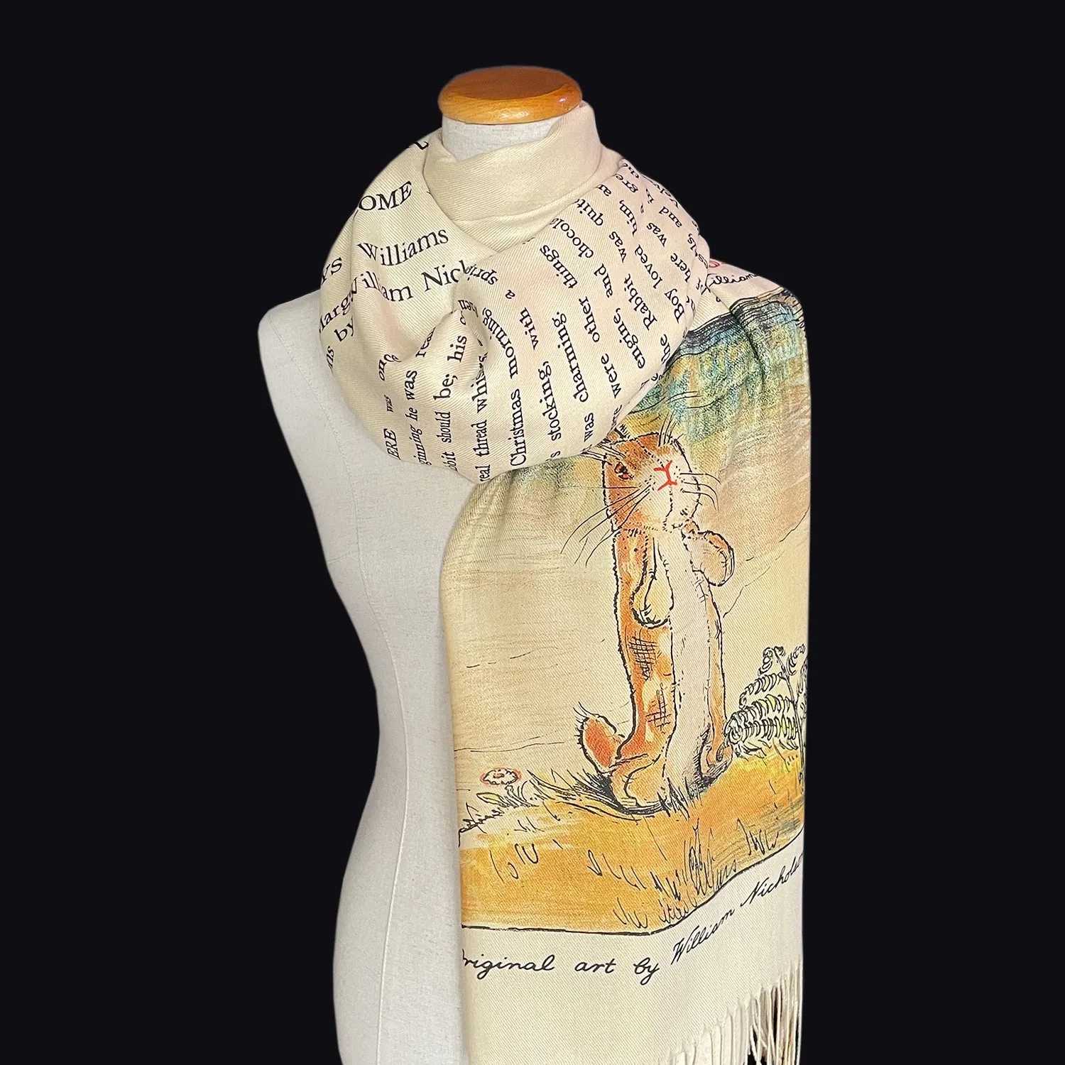 The Velveteen Rabbit by Margery Williams Scarf Shawl Wrap. Book scarf, Literary scarf, Classic Literature, Bookish Gift, Literary Accessory