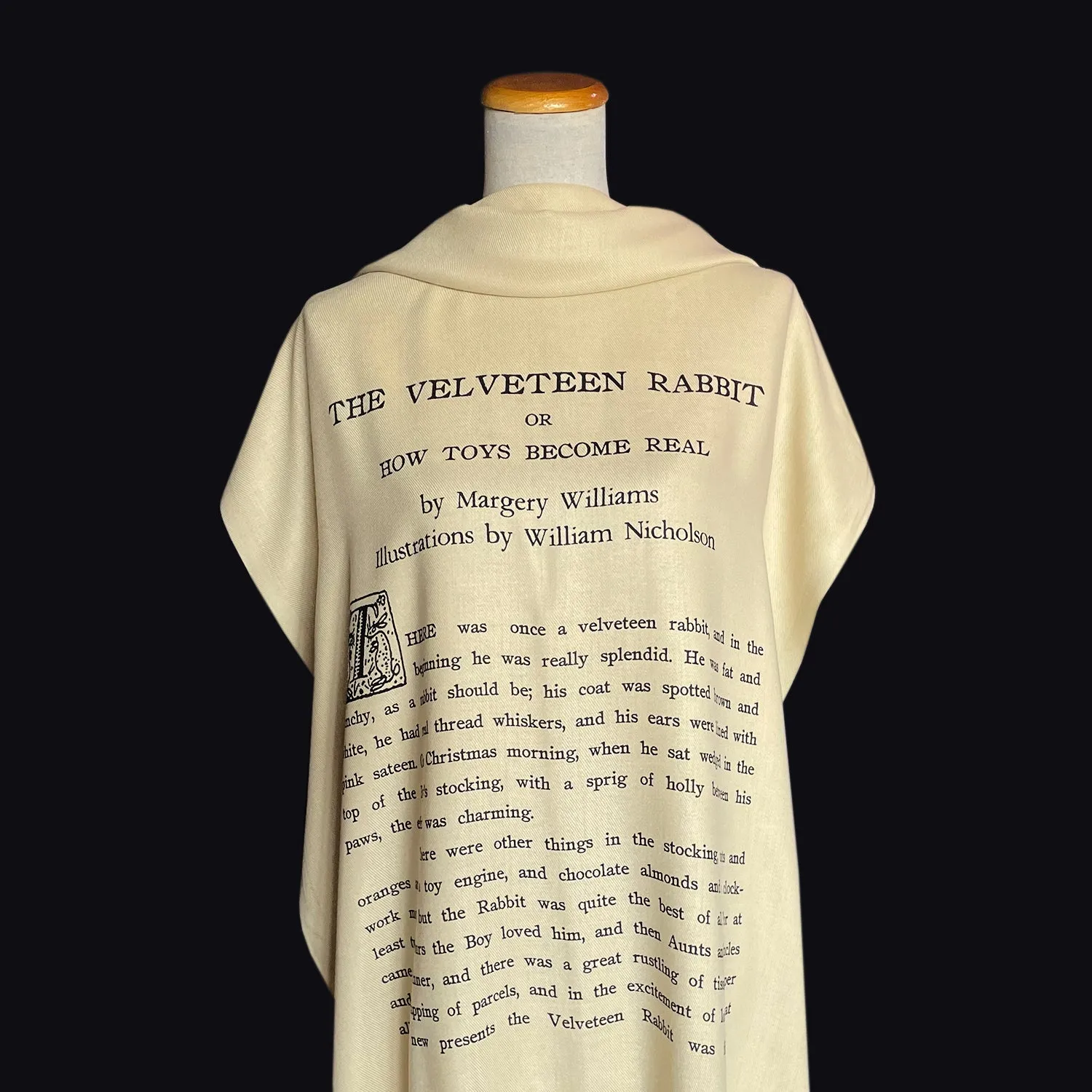 The Velveteen Rabbit by Margery Williams Scarf Shawl Wrap. Book scarf, Literary scarf, Classic Literature, Bookish Gift, Literary Accessory