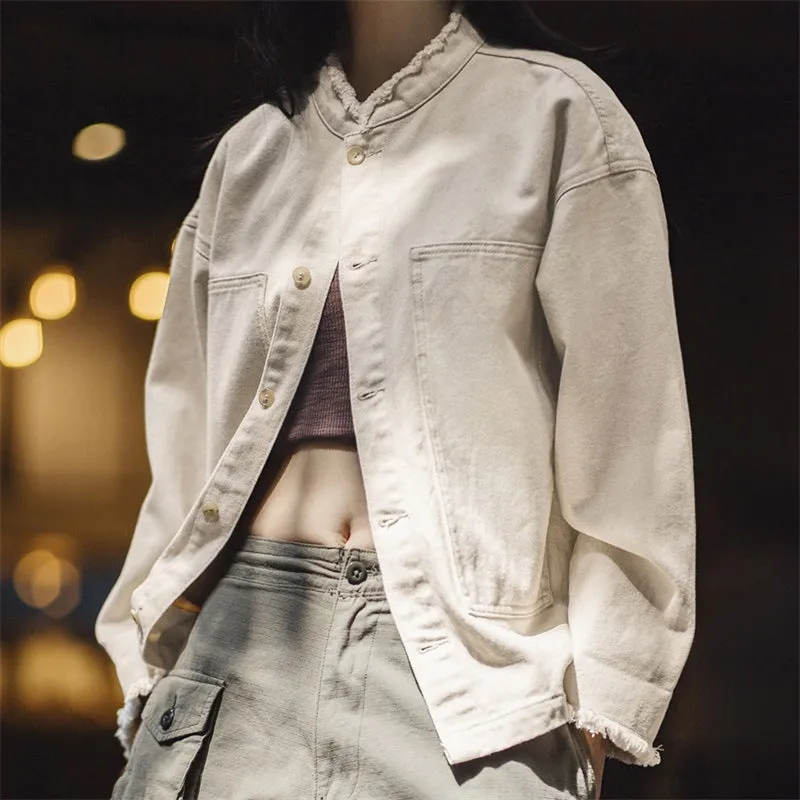 Toleet 90s streetwear Women's Clothing American Cotton Seed Shell Denim Coat Casual Loose Niche Cotton Denim Jacket Autumn
