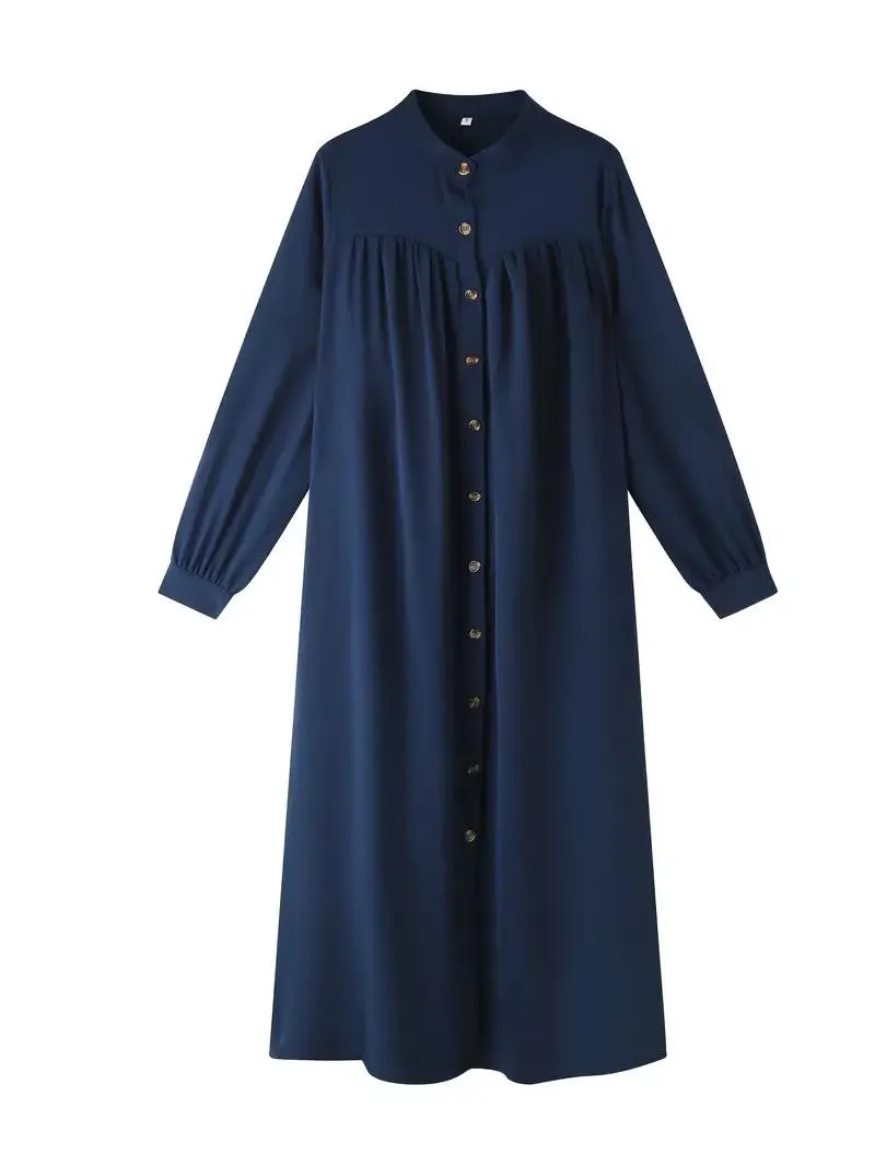 Turkish Jilbab Kaftan Linen Maxi Dress Women B-81682