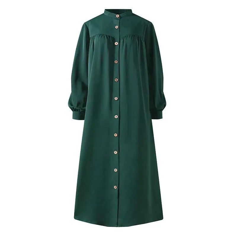 Turkish Jilbab Kaftan Linen Maxi Dress Women B-81682
