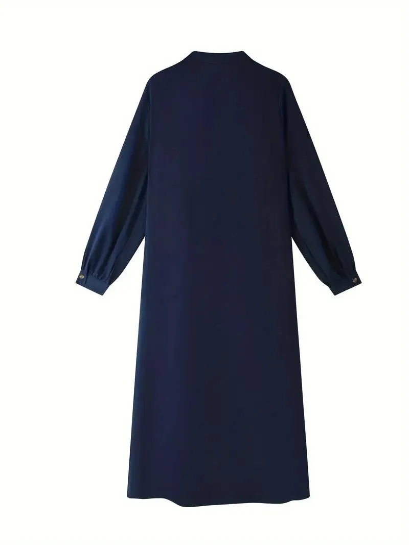 Turkish Jilbab Kaftan Linen Maxi Dress Women B-81682