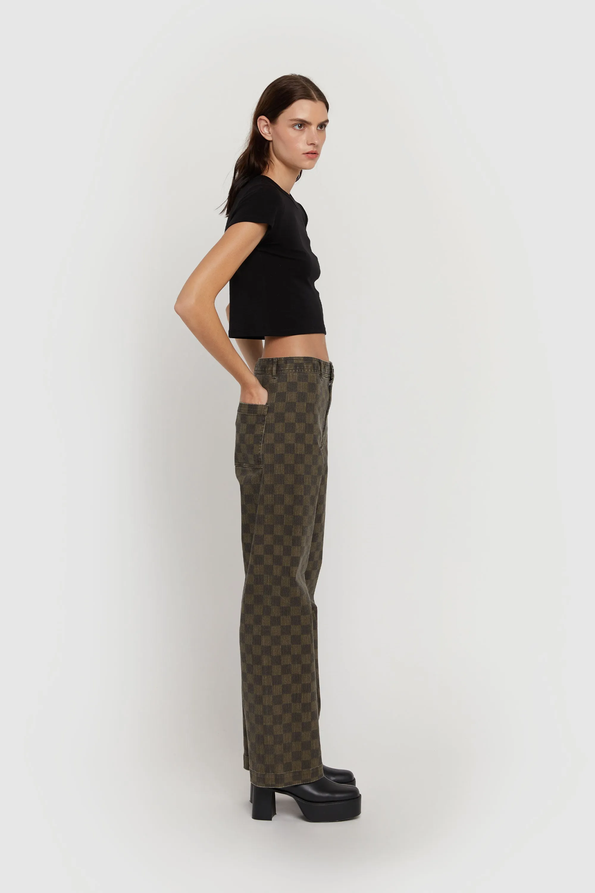 TWILL CHECKER PANT