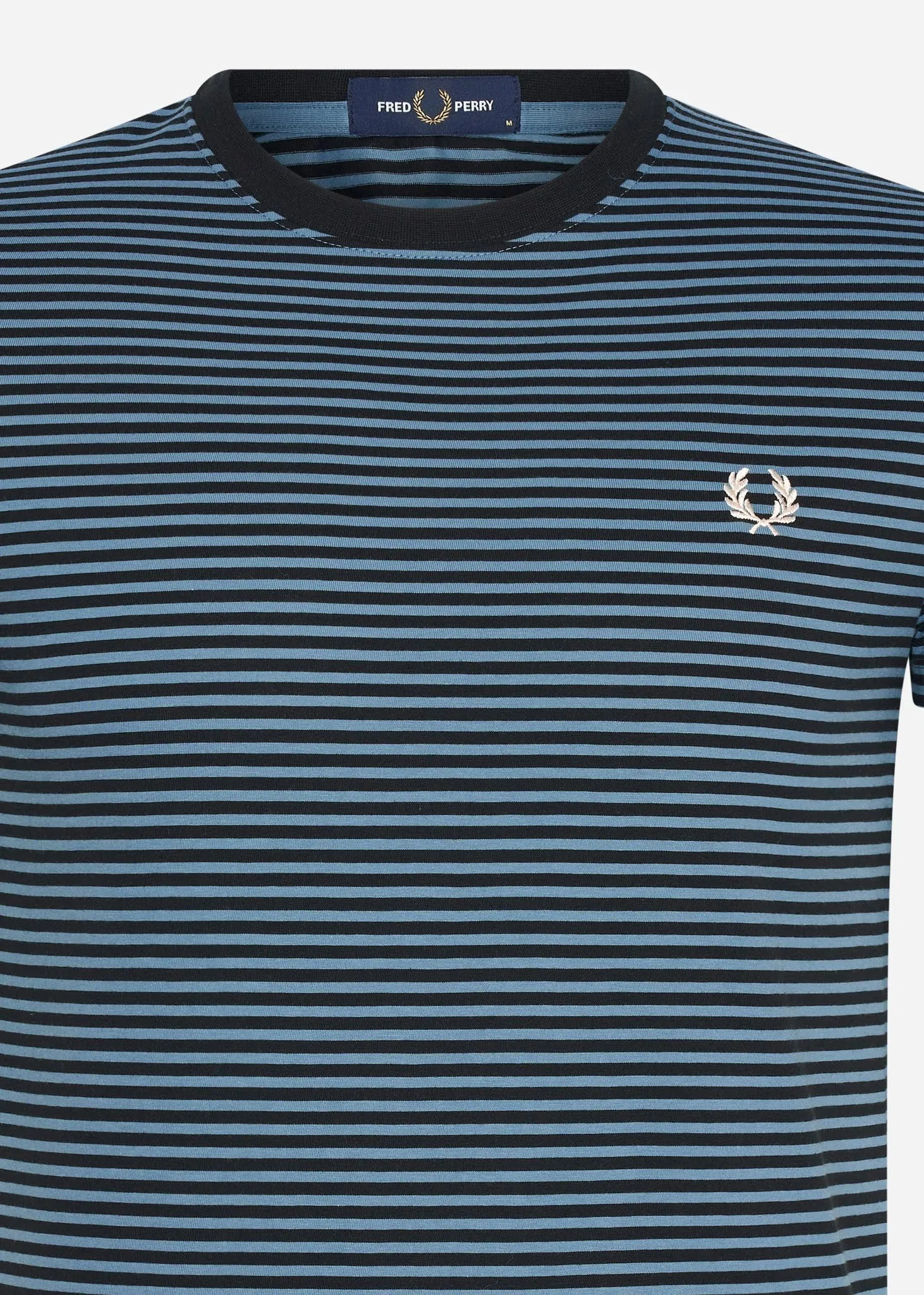 Two colour stripe t-shirt - ash blue