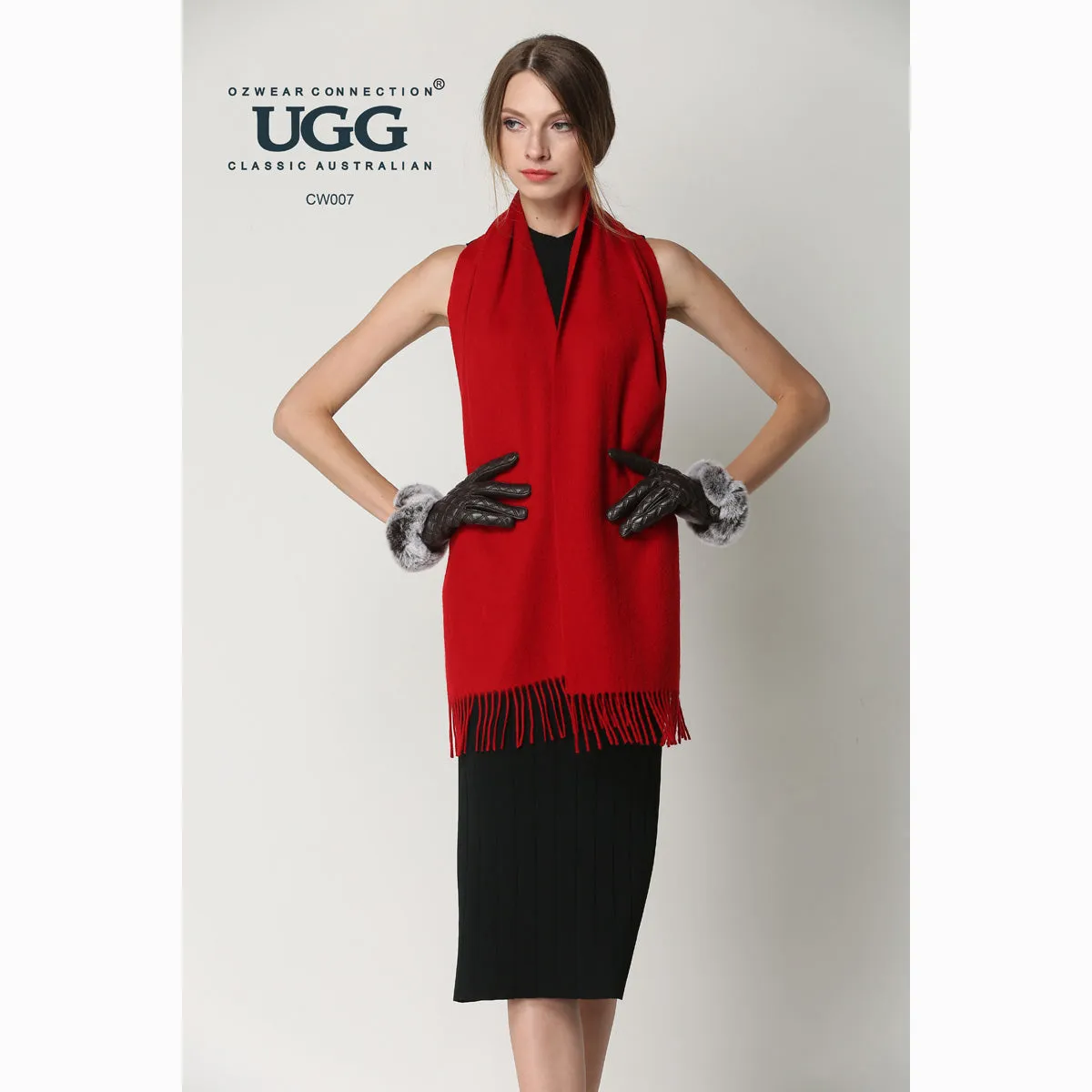 Ugg Cashmere & Wool Scarf Tomato