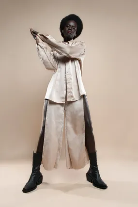 Upcycled Nude Satin Melrose Pants