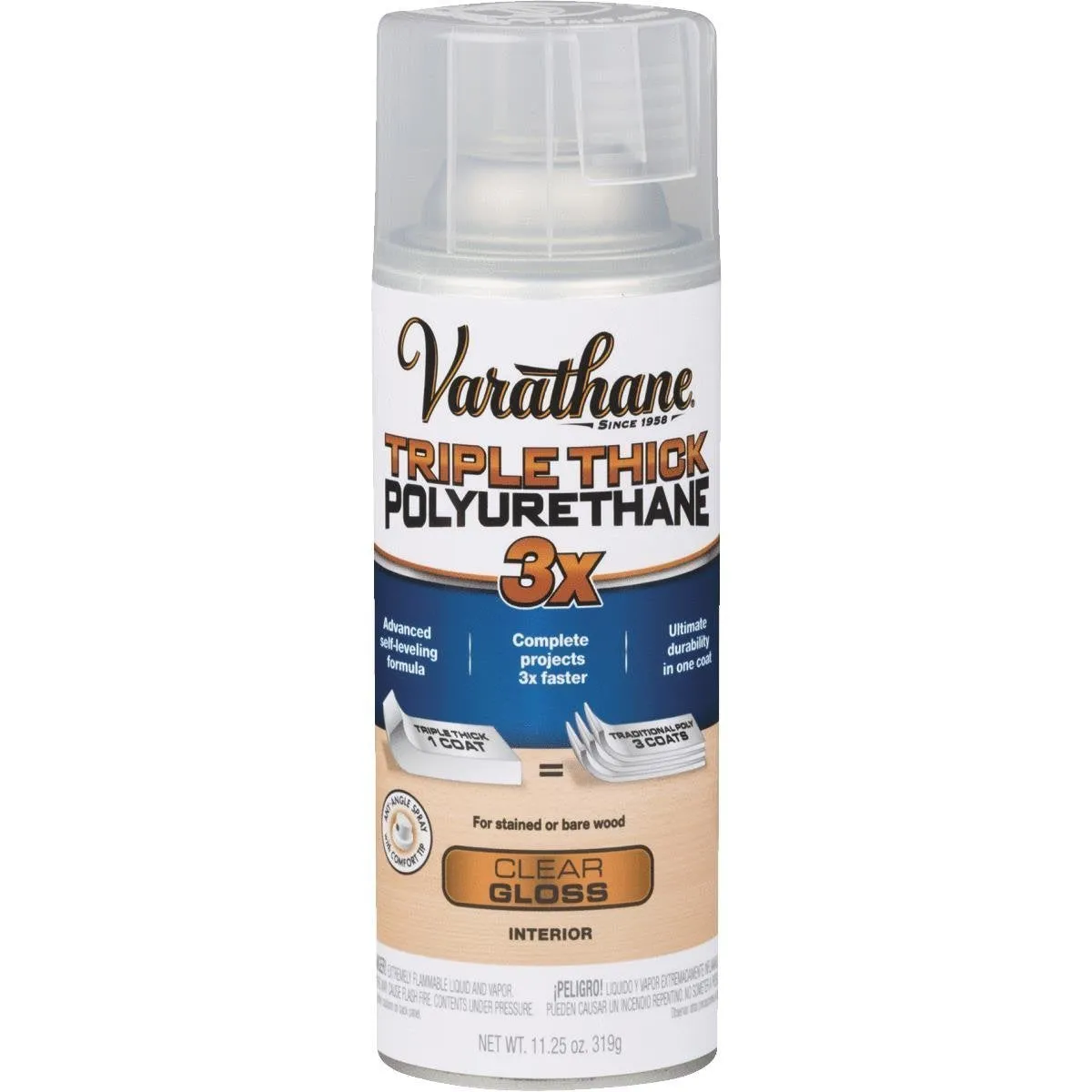Varathane 318292 Triple Thick Polyurethane Spray, Gloss, 11.25 Oz Aerosol