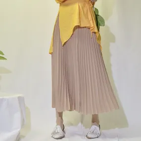 Vintage Pleated Midi Long Skirt