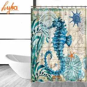 Waterproof Under the sea turtle shower curtain