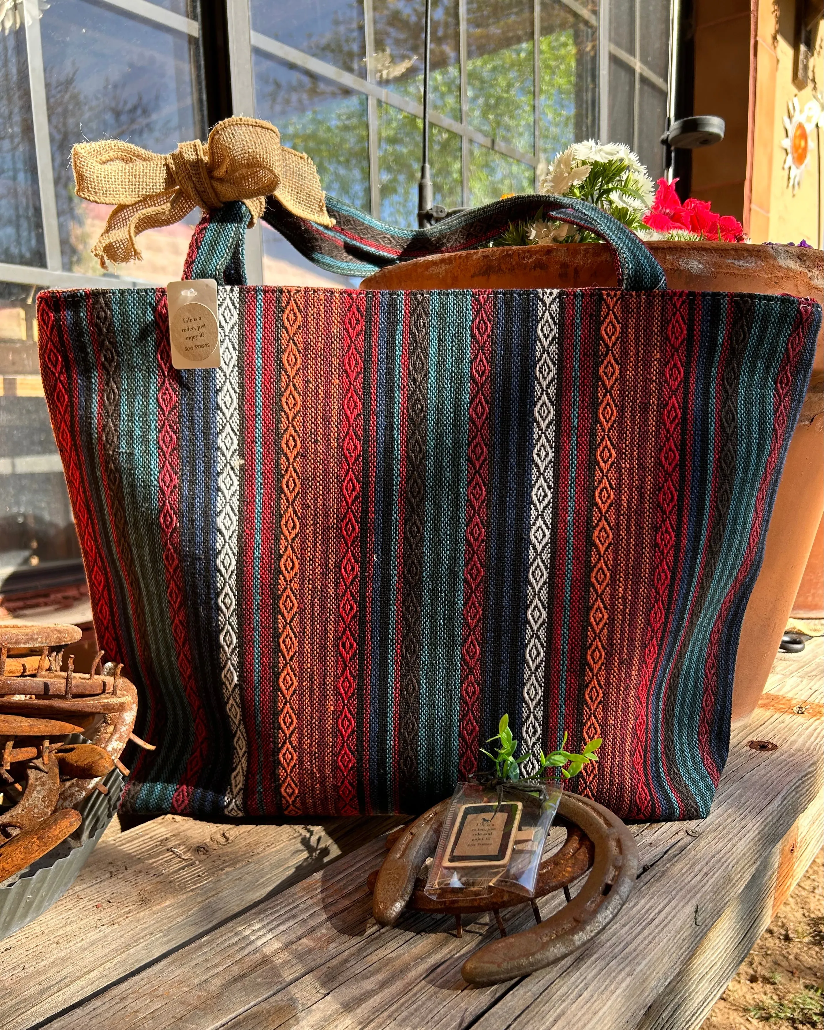 Western Navajo Tribal Canvas Tote Bag