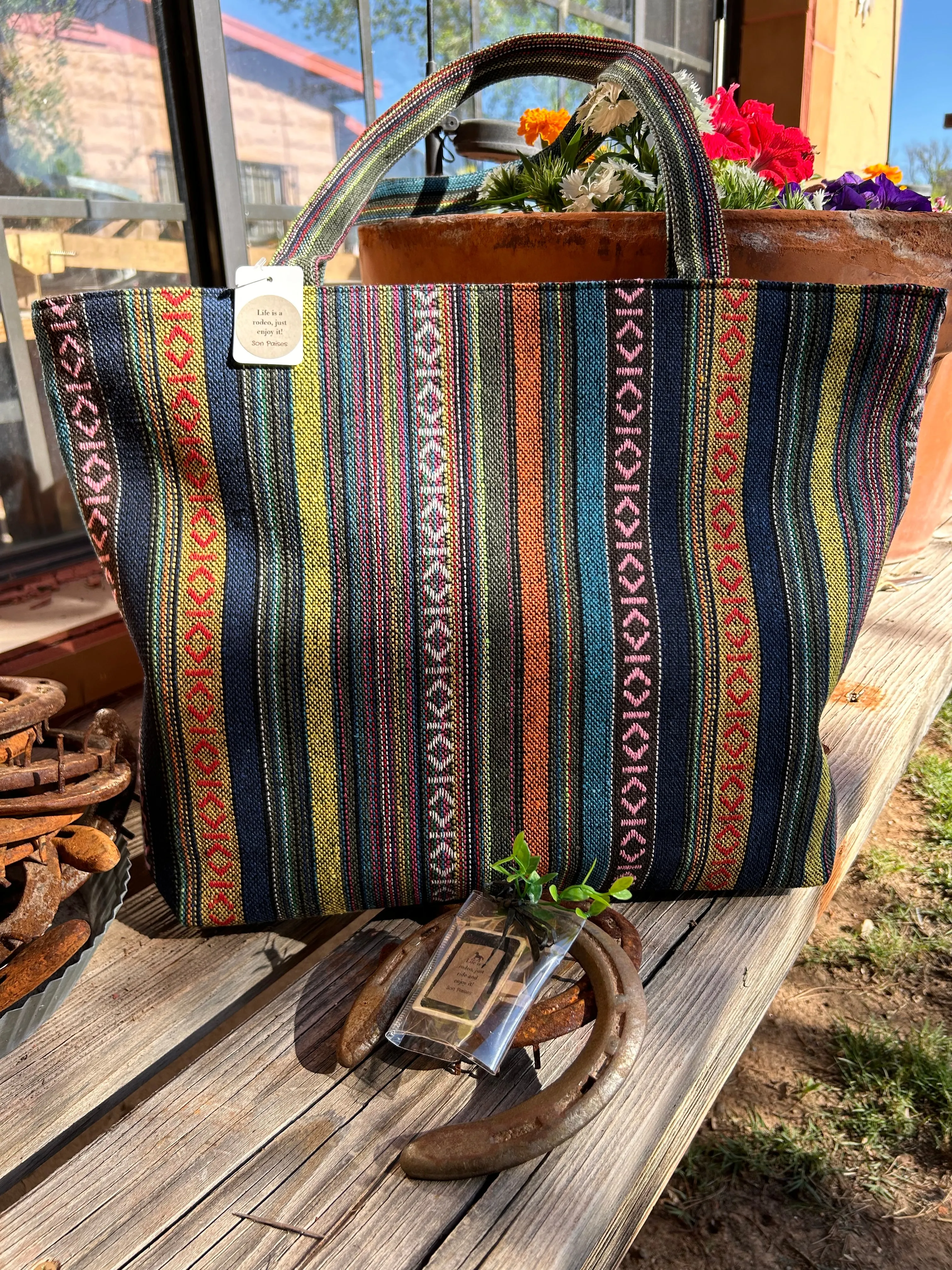 Western Navajo Tribal Canvas Tote Bag