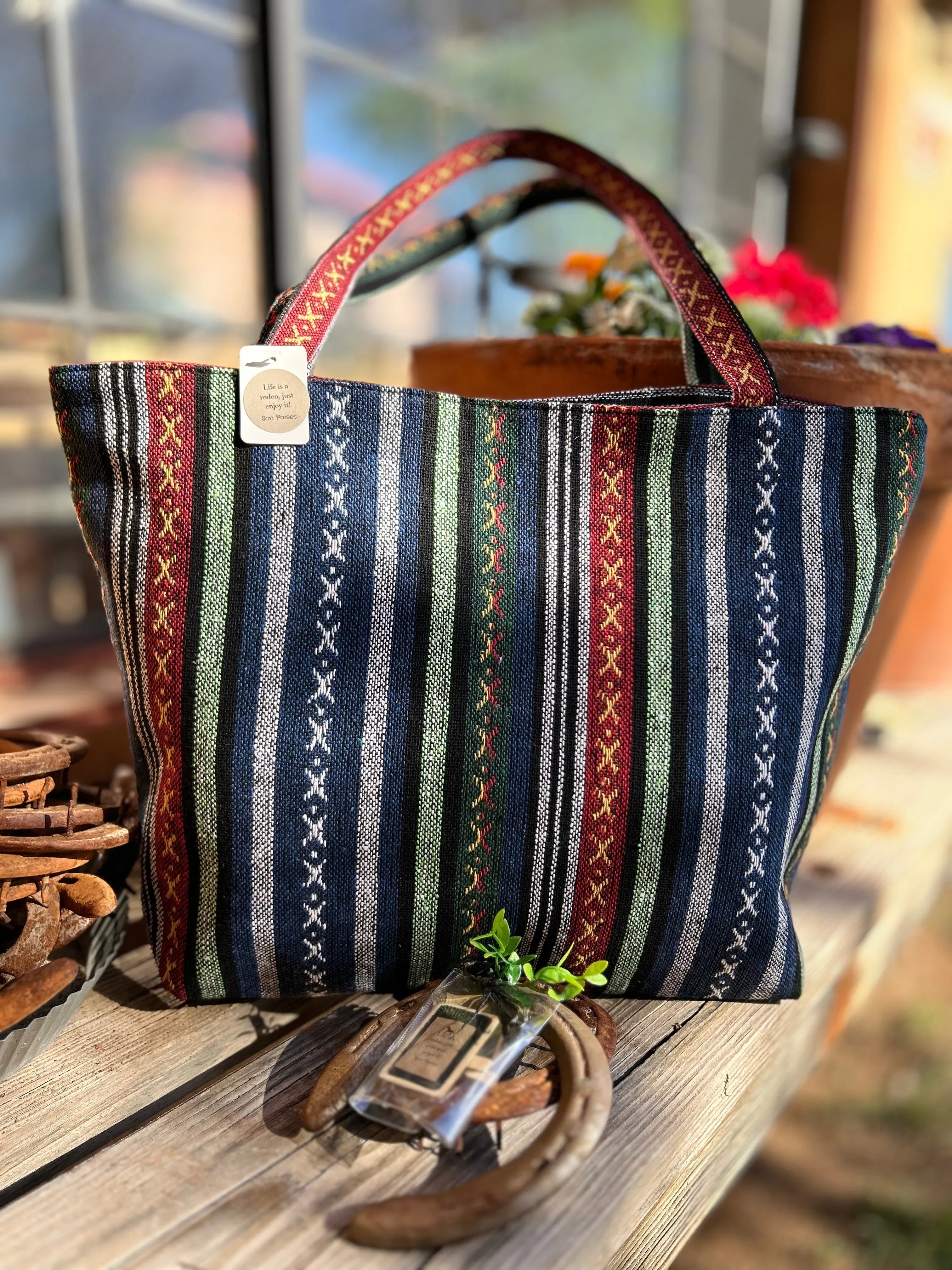 Western Navajo Tribal Canvas Tote Bag