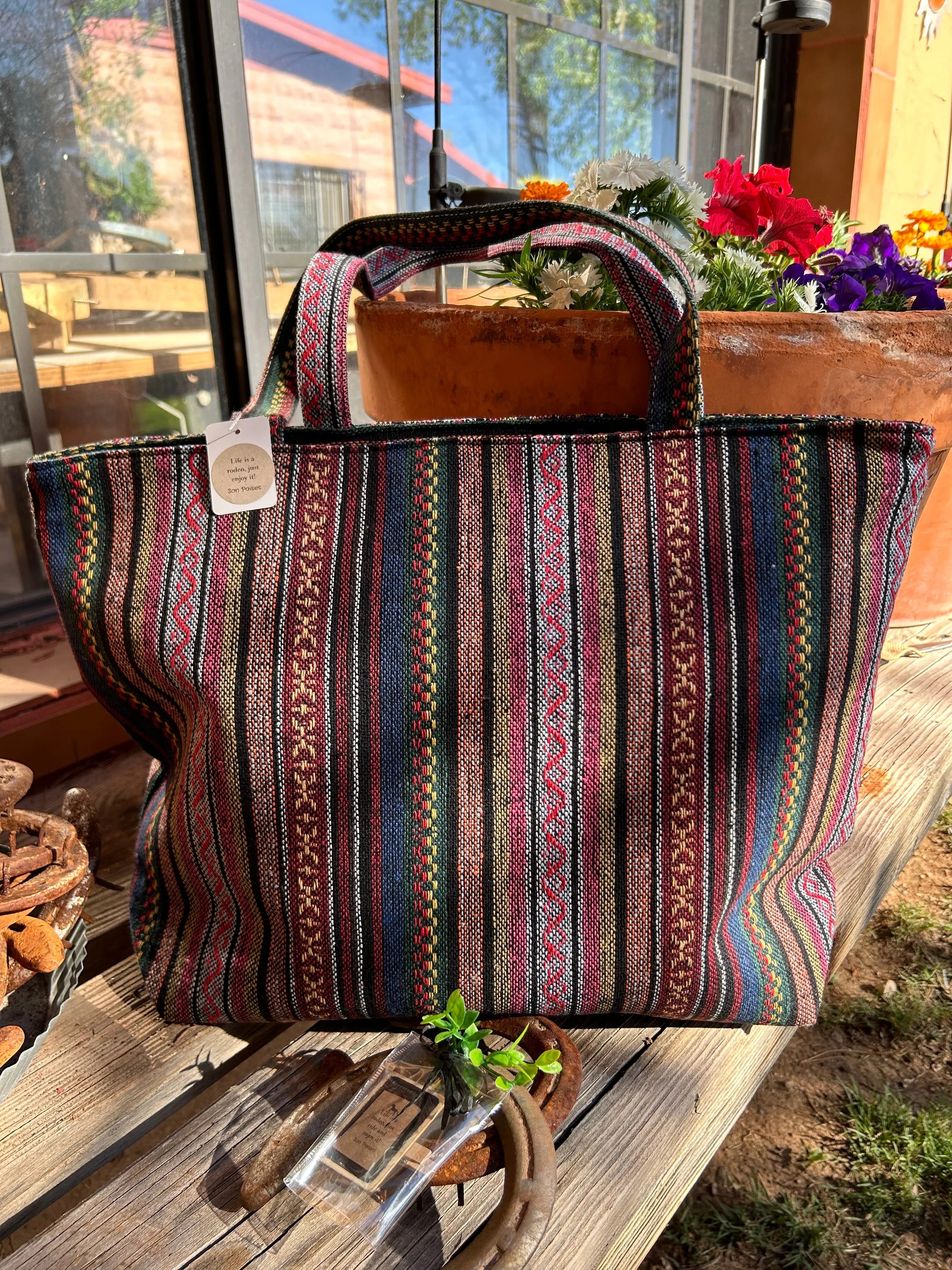 Western Navajo Tribal Canvas Tote Bag