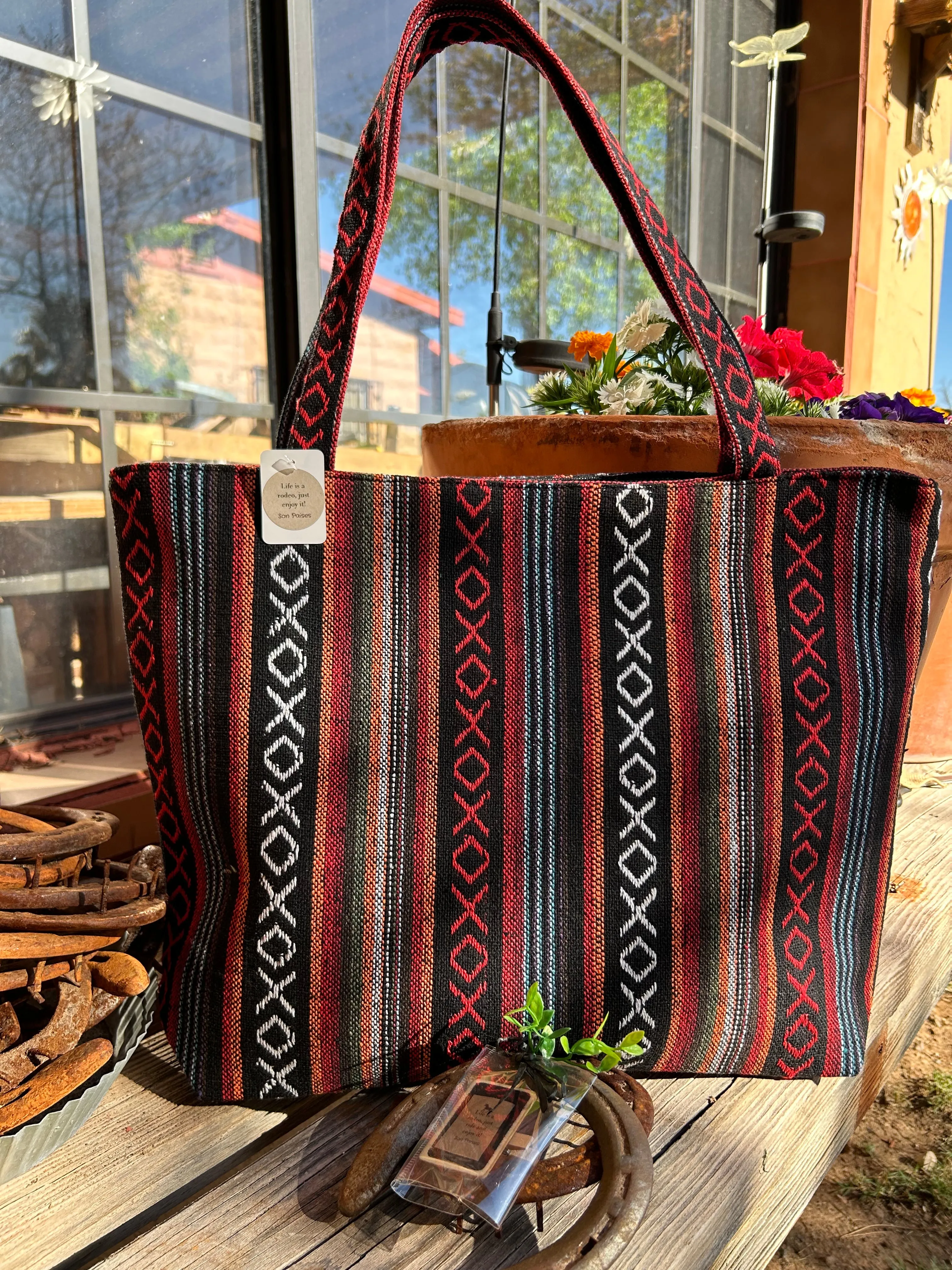Western Navajo Tribal Canvas Tote Bag