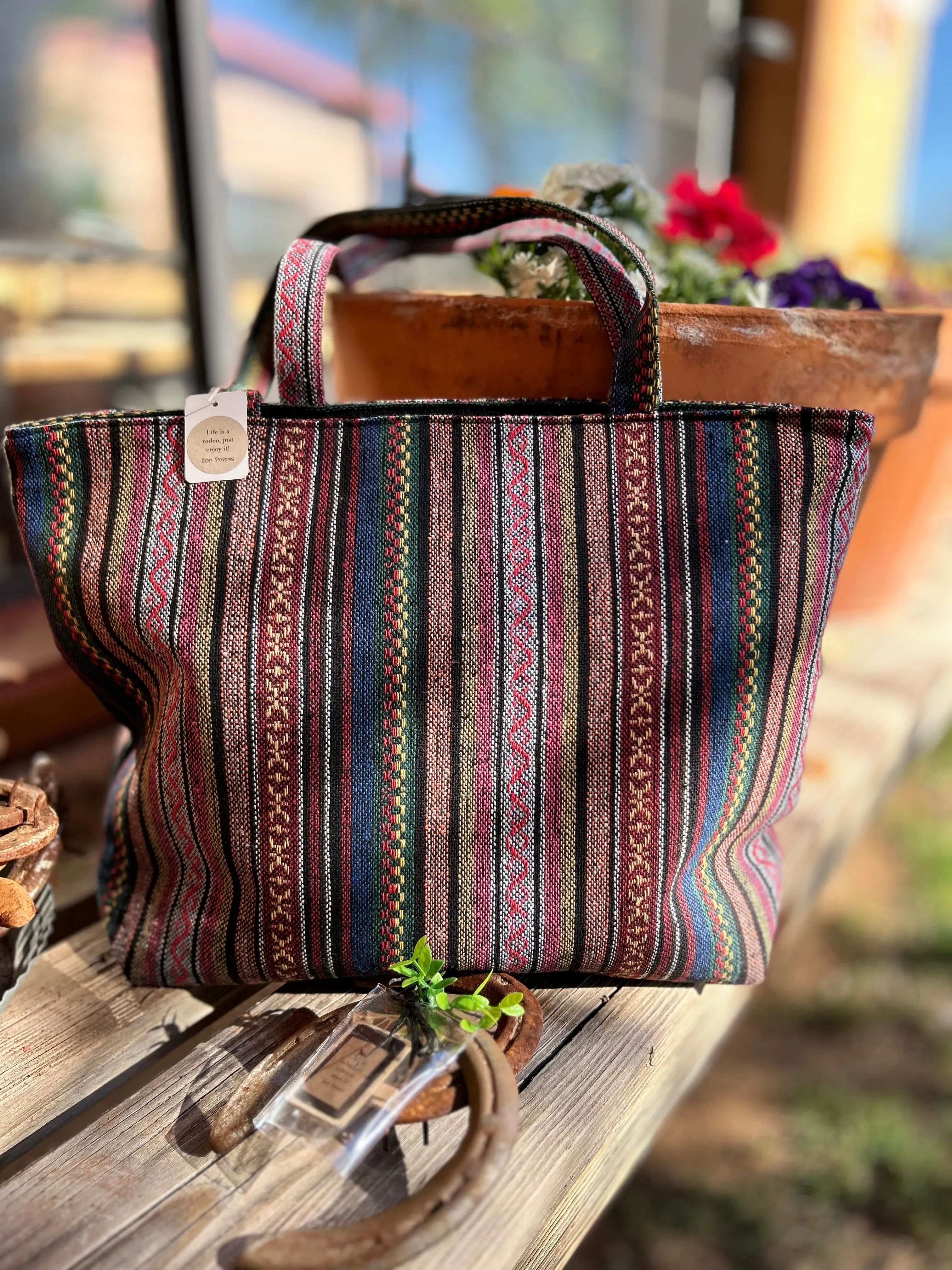Western Navajo Tribal Canvas Tote Bag