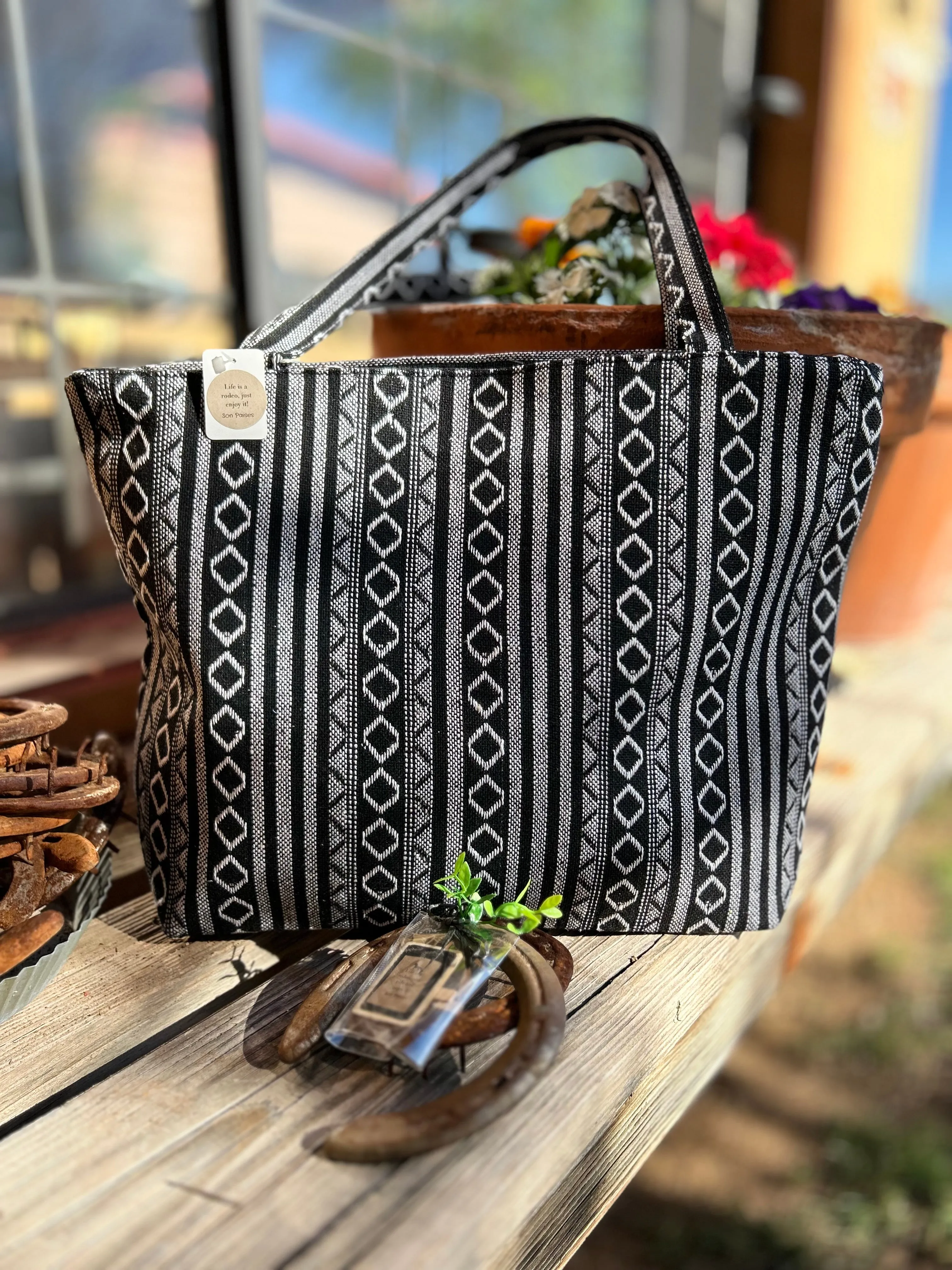 Western Navajo Tribal Canvas Tote Bag