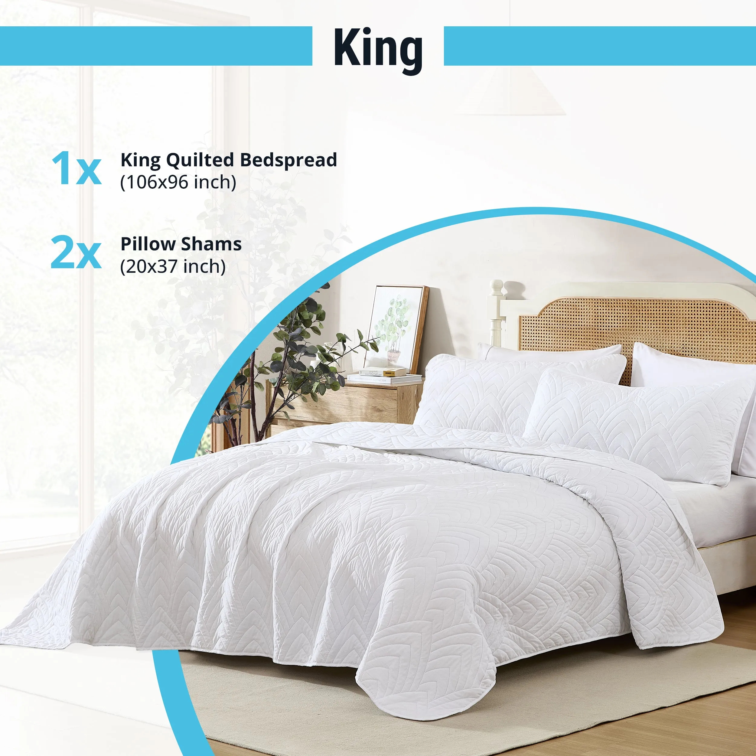 Weston - 3 Piece Quilt Set, Lightweight Bedspread Coverlet Set