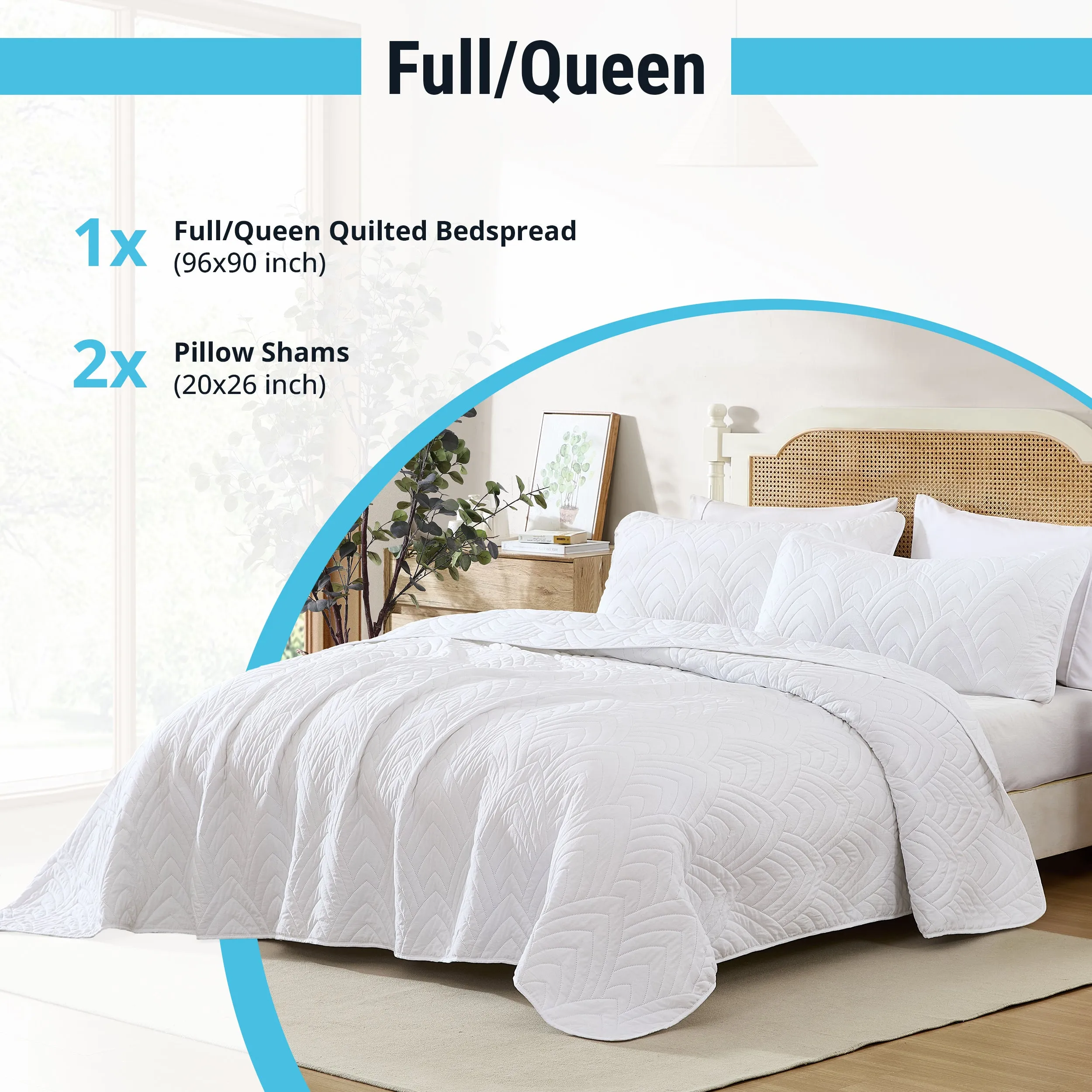 Weston - 3 Piece Quilt Set, Lightweight Bedspread Coverlet Set