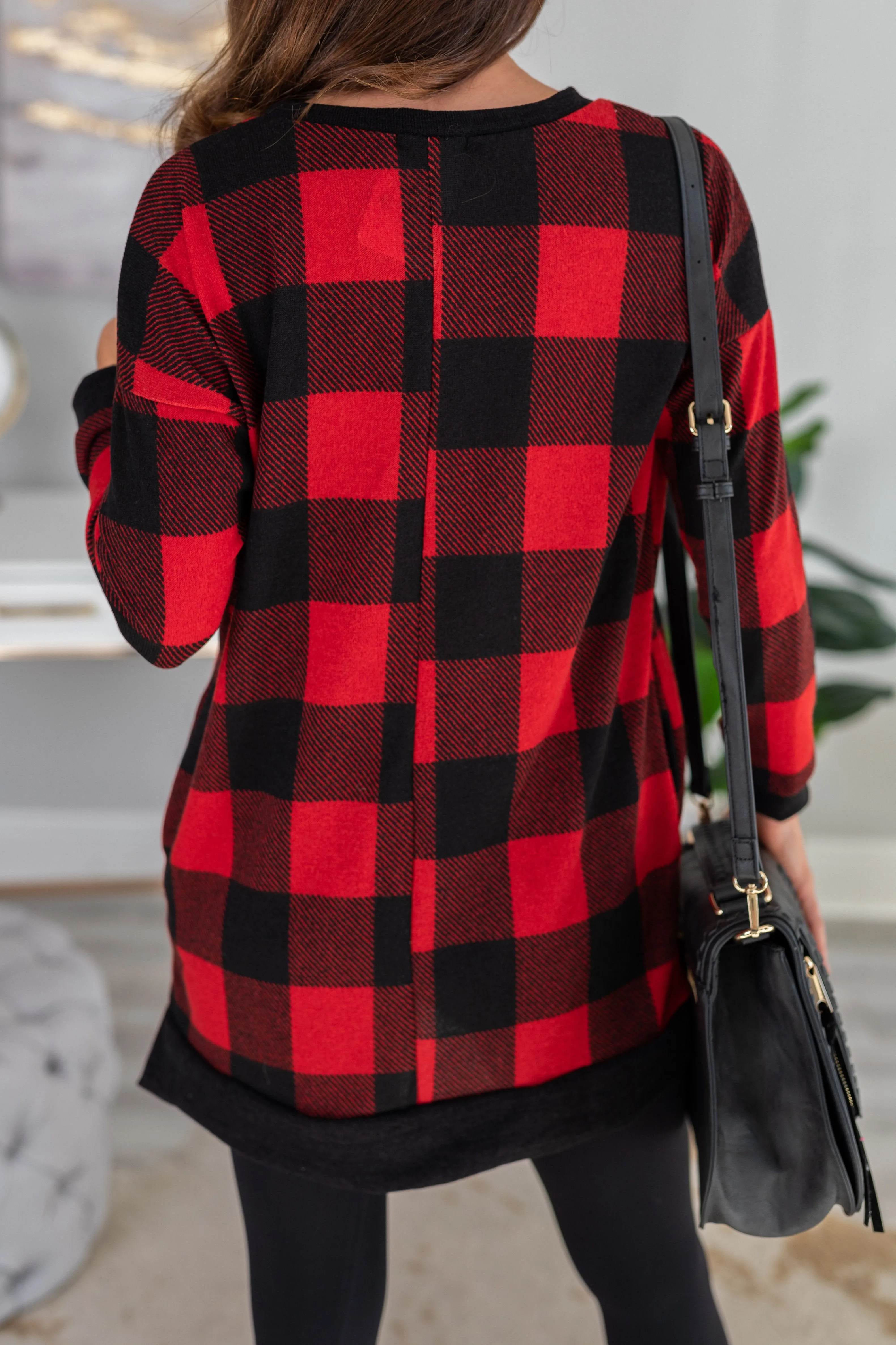 What Matters Most Red Buffalo Plaid Tunic