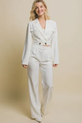 White Regular-Fit Dress Pants