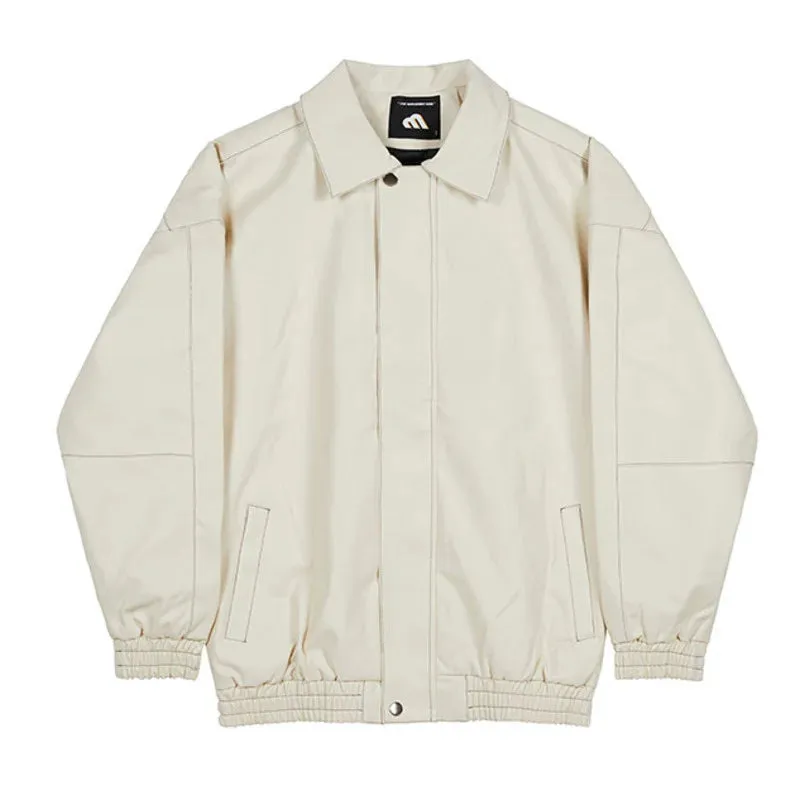 Wiaofellas  -  Leather PU Jackets Men's Spring And Spring New Loose Fashion Male Korean Casual Streetwear Lapel Zipper Coat New 2Y220