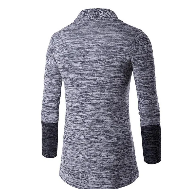 Wiaofellas  -  Spring Autumn Men Kint Cardigan Coat Patchwork Contrast Color Korean Style Fashion Casual knitted Jacket Outwear Streetwear