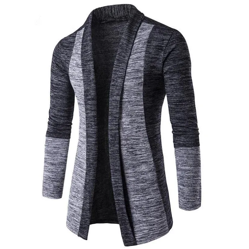 Wiaofellas  -  Spring Autumn Men Kint Cardigan Coat Patchwork Contrast Color Korean Style Fashion Casual knitted Jacket Outwear Streetwear