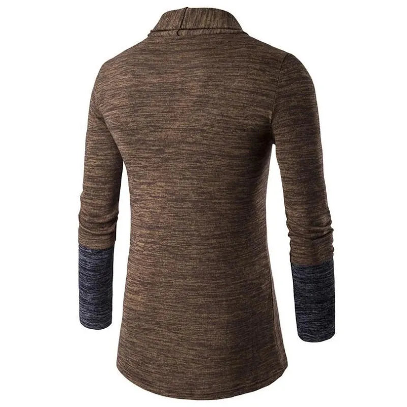 Wiaofellas  -  Spring Autumn Men Kint Cardigan Coat Patchwork Contrast Color Korean Style Fashion Casual knitted Jacket Outwear Streetwear