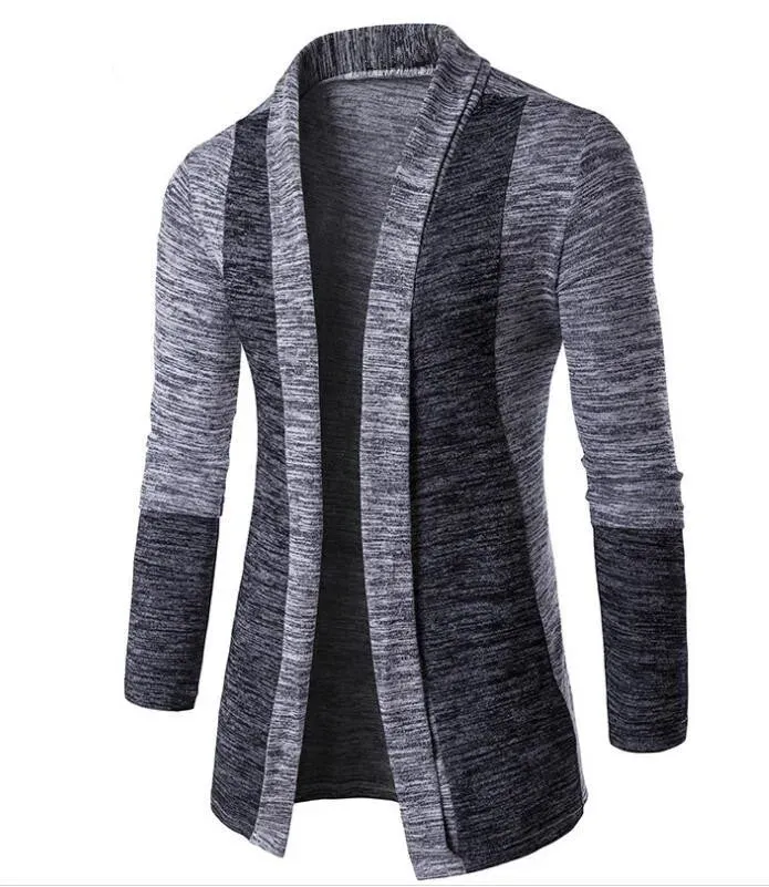 Wiaofellas  -  Spring Autumn Men Kint Cardigan Coat Patchwork Contrast Color Korean Style Fashion Casual knitted Jacket Outwear Streetwear
