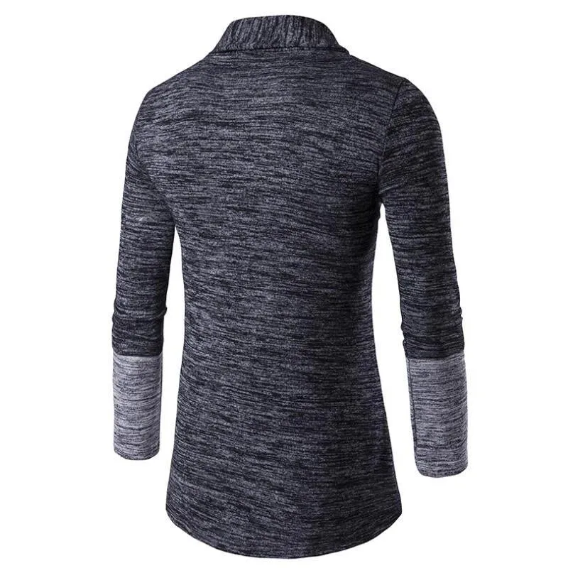 Wiaofellas  -  Spring Autumn Men Kint Cardigan Coat Patchwork Contrast Color Korean Style Fashion Casual knitted Jacket Outwear Streetwear