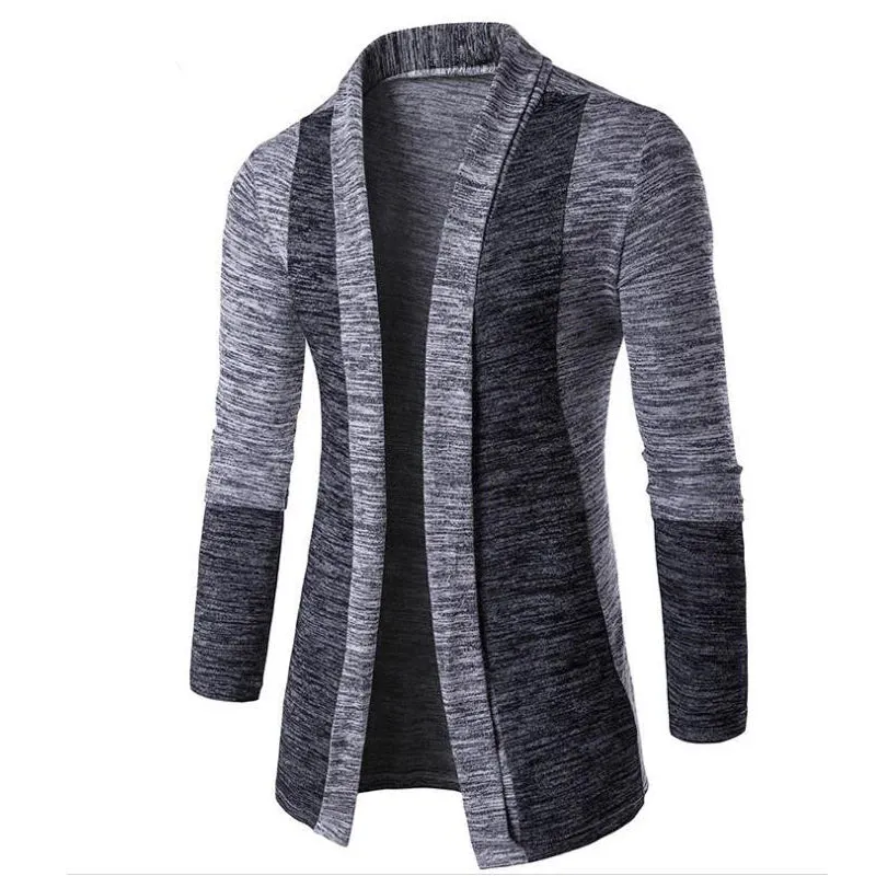 Wiaofellas  -  Spring Autumn Men Kint Cardigan Coat Patchwork Contrast Color Korean Style Fashion Casual knitted Jacket Outwear Streetwear