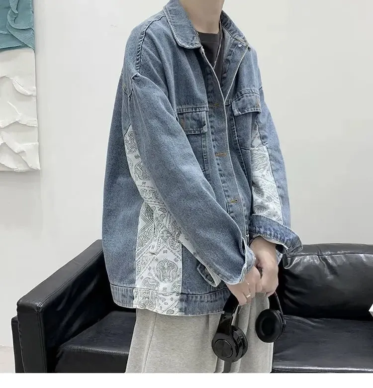 Wiaofellas  -  Winter Autumn Spring Blue Denim Coat for Men Women Streetwear Jeans Jacket Y2k Clothing Vacation Birthday Clothes