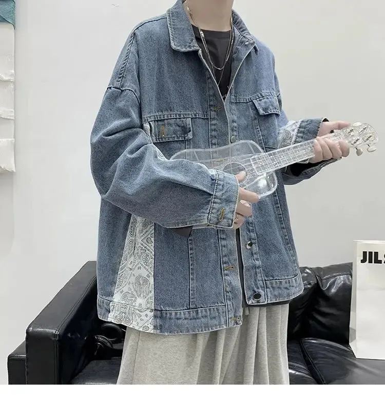 Wiaofellas  -  Winter Autumn Spring Blue Denim Coat for Men Women Streetwear Jeans Jacket Y2k Clothing Vacation Birthday Clothes