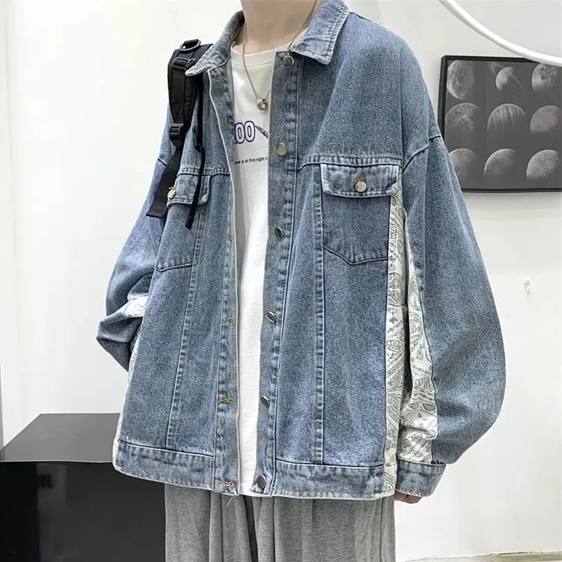 Wiaofellas  -  Winter Autumn Spring Blue Denim Coat for Men Women Streetwear Jeans Jacket Y2k Clothing Vacation Birthday Clothes