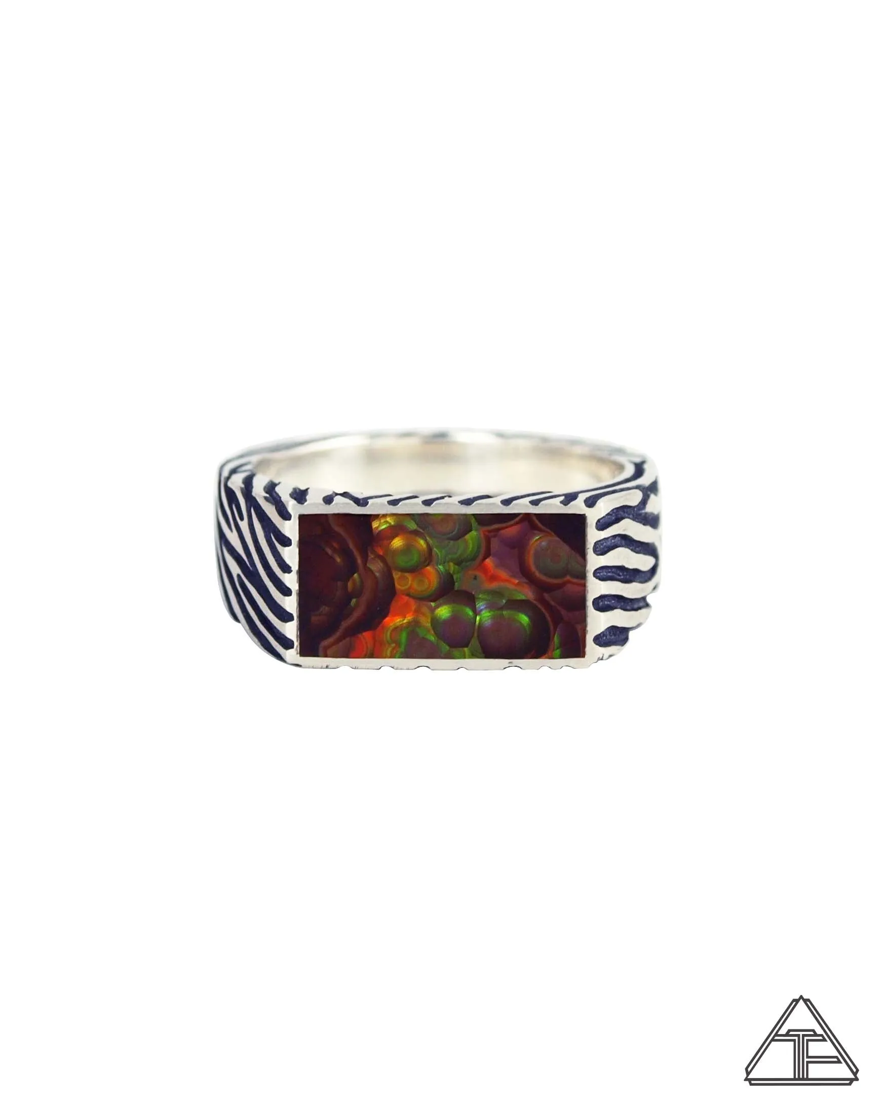 Wild Coat: Fire Agate Signet Ring Size 9.5