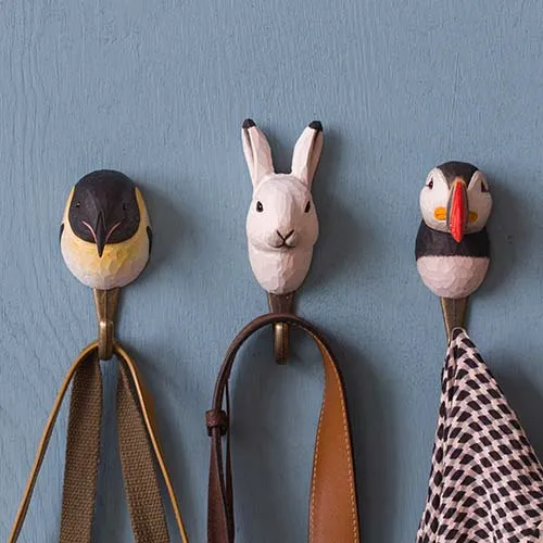 Wildlife Garden - Hand Carved Hook - Penguin