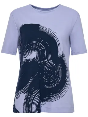 Winding Jersey Printed Knit Top