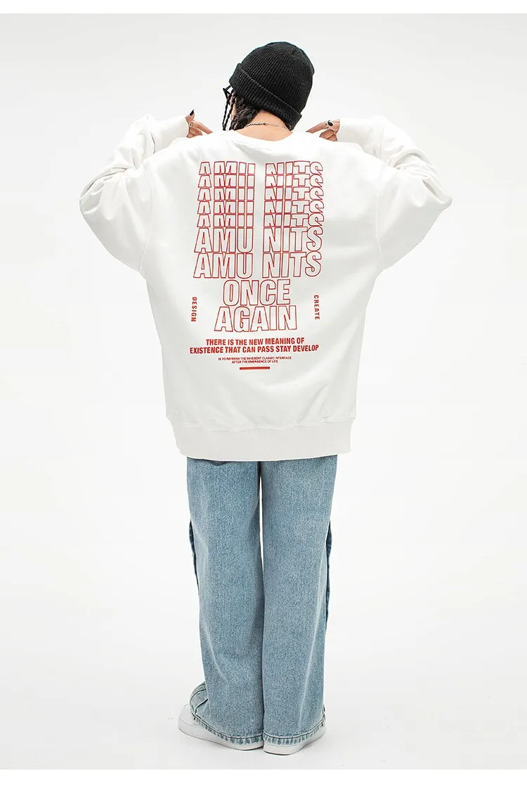 Wjczt Women's Clothing Sweatshirts Fashion Street Coat Letter Printing Long Sleeves Casual Hip Hop Oversize Baggy Ladies Tops Autumn