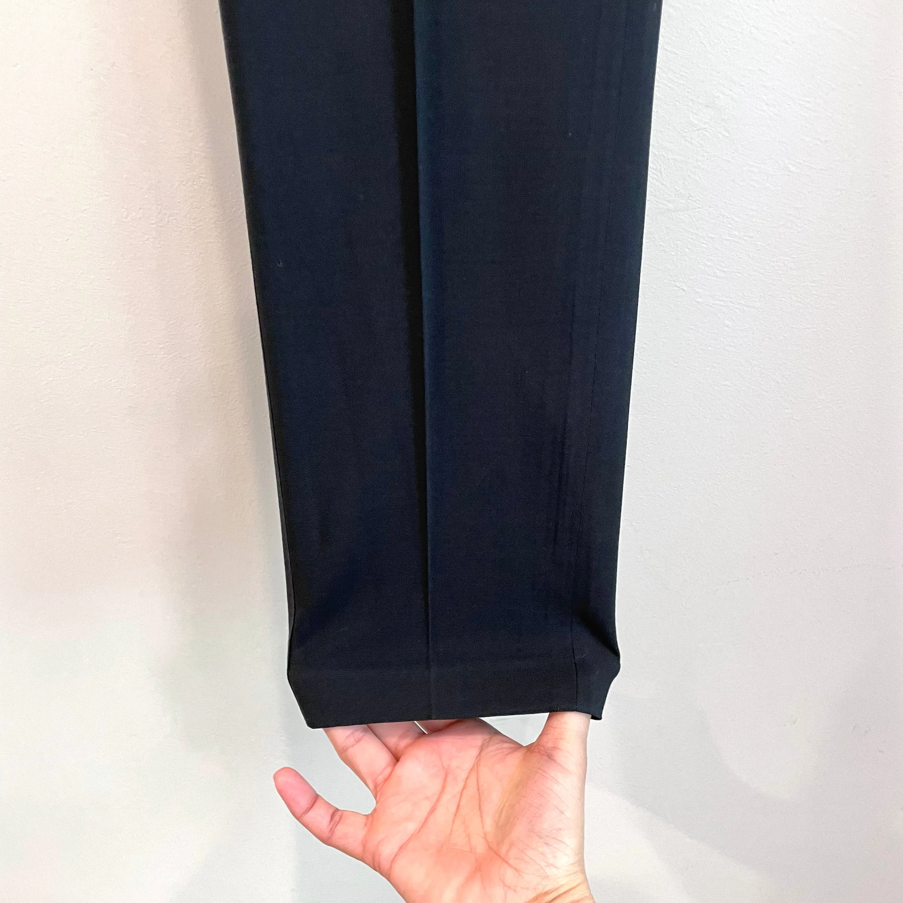 Wool Blend Straight Slim Leg Pants