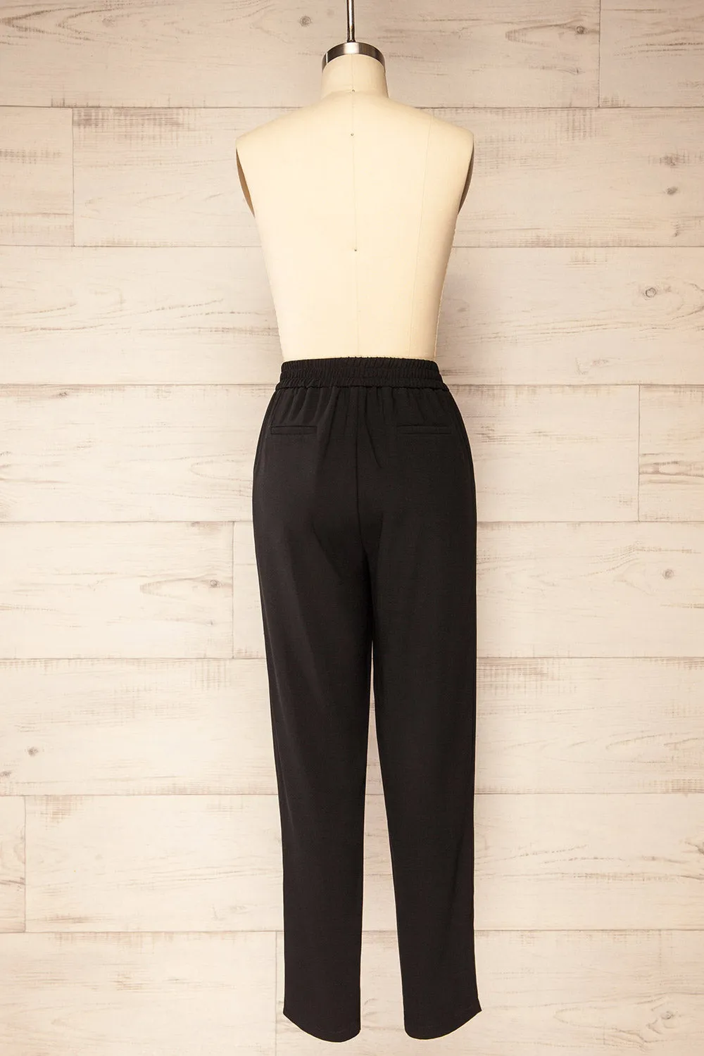 Zolani Black | High-Waisted Pants w/ Elastic Waist